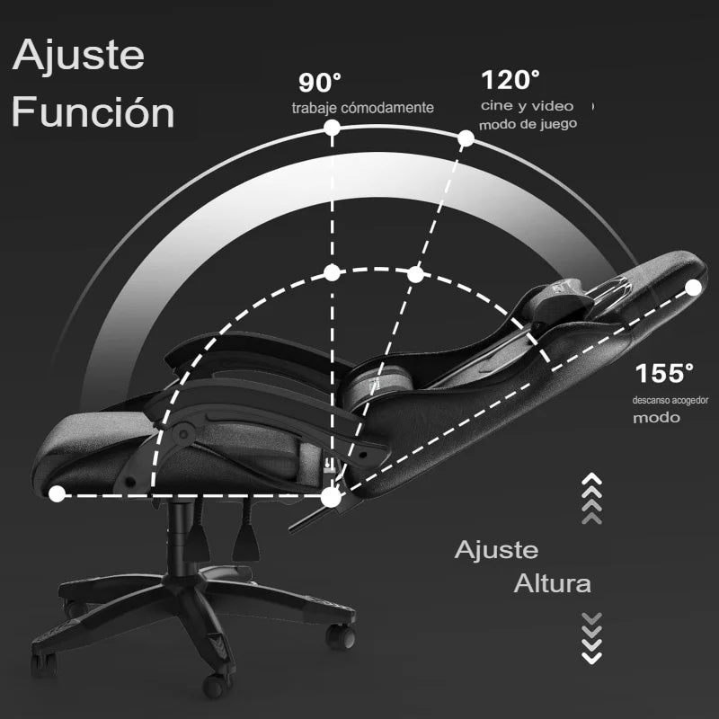 Silla Gamer Negra Diseño Ergonómico